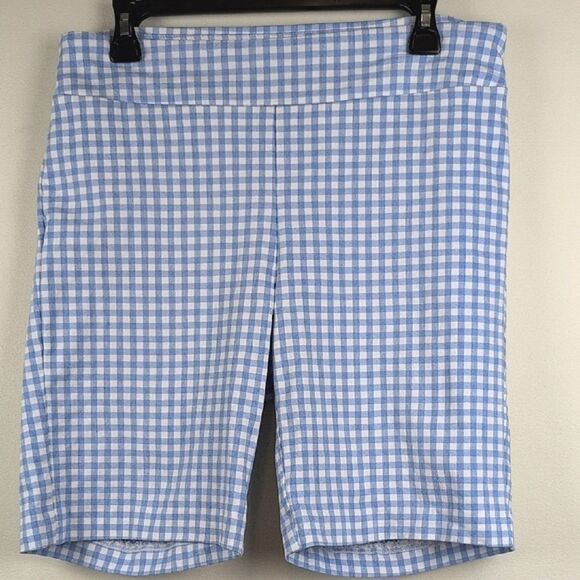 J. McLaughlin Masie Short Chambray & White Pull On Style Size 12 - Picture 7 of 7